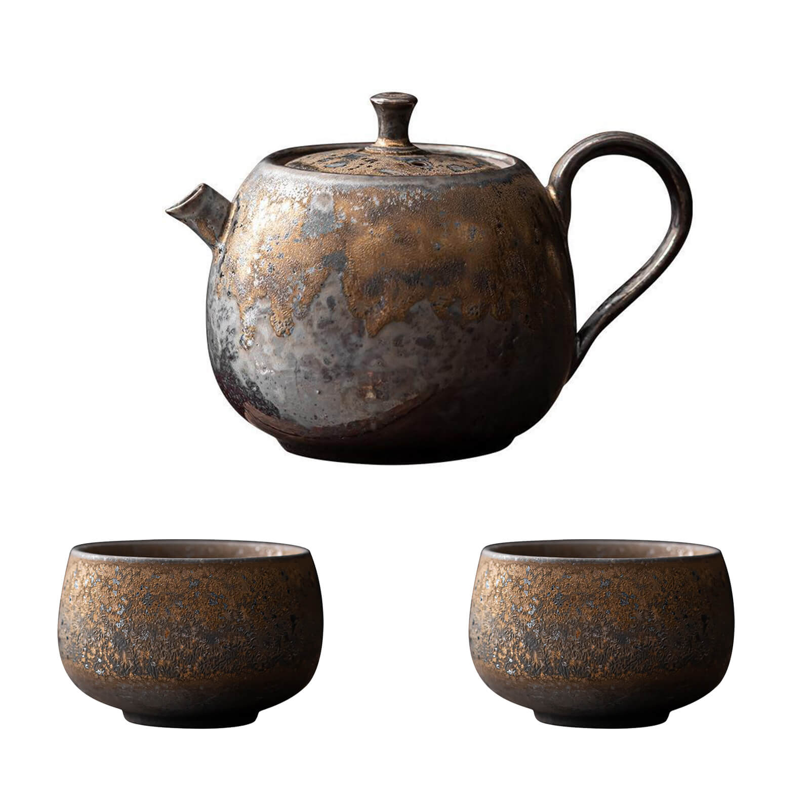 3pcs Japanese stoneware teaware_14