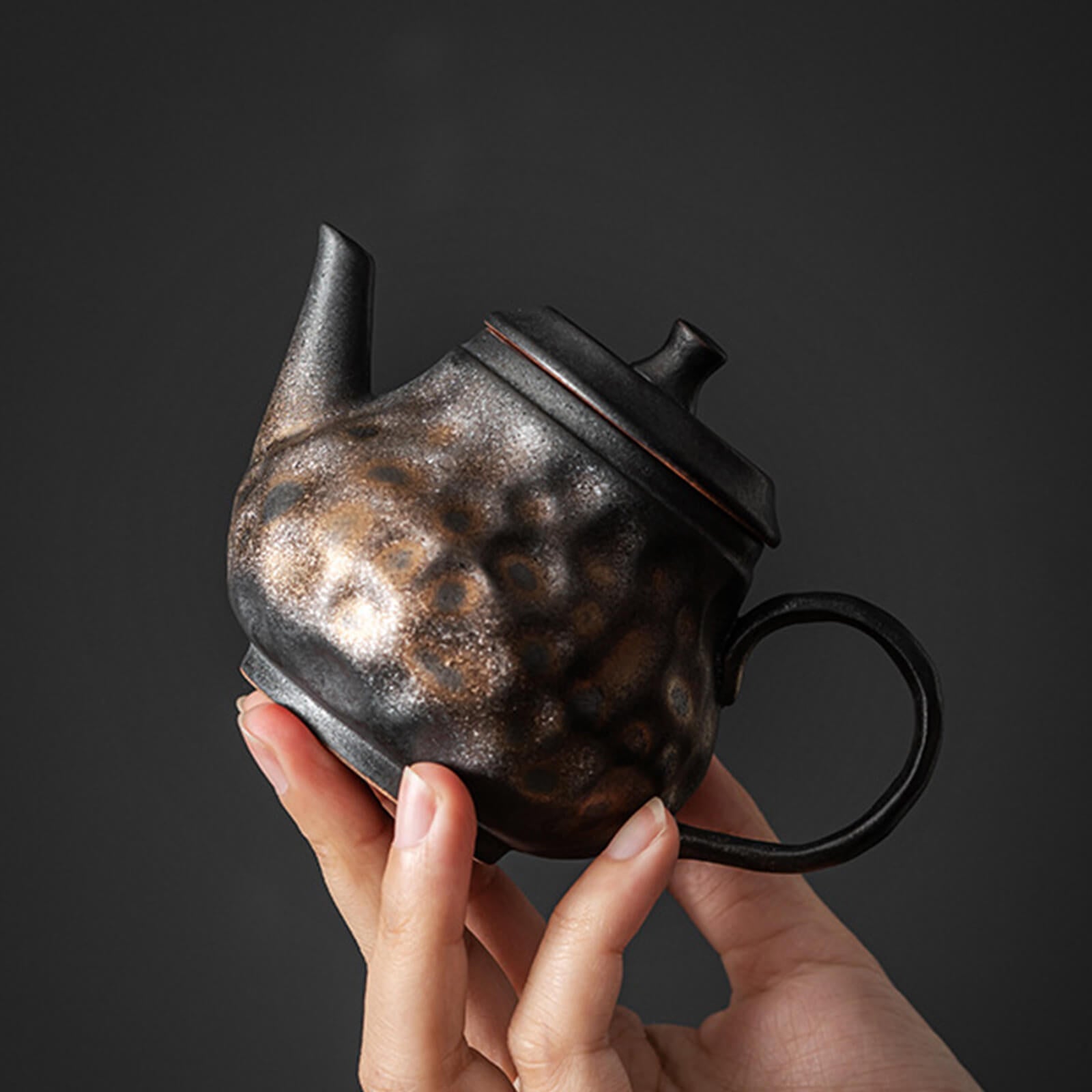 Hand made Vintage Hammer Pattern Japanese Ceramic TeaSet_6