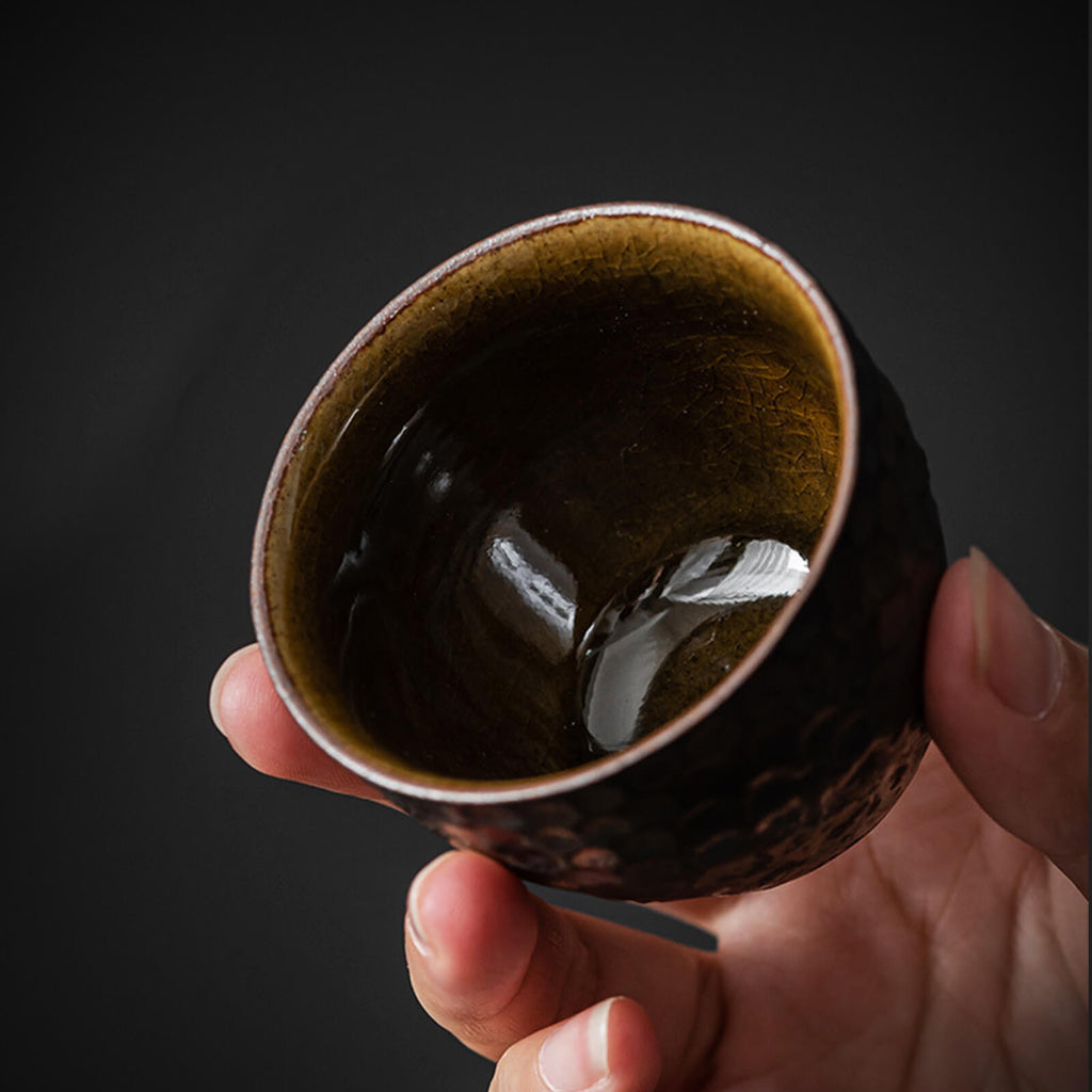 Hand made Vintage Hammer Pattern Japanese Ceramic TeaSet_7