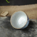 Japanese Vintage Blue and White Ceramic Teacup-4