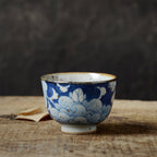 Japanese Vintage Blue and White Ceramic Teacup-5