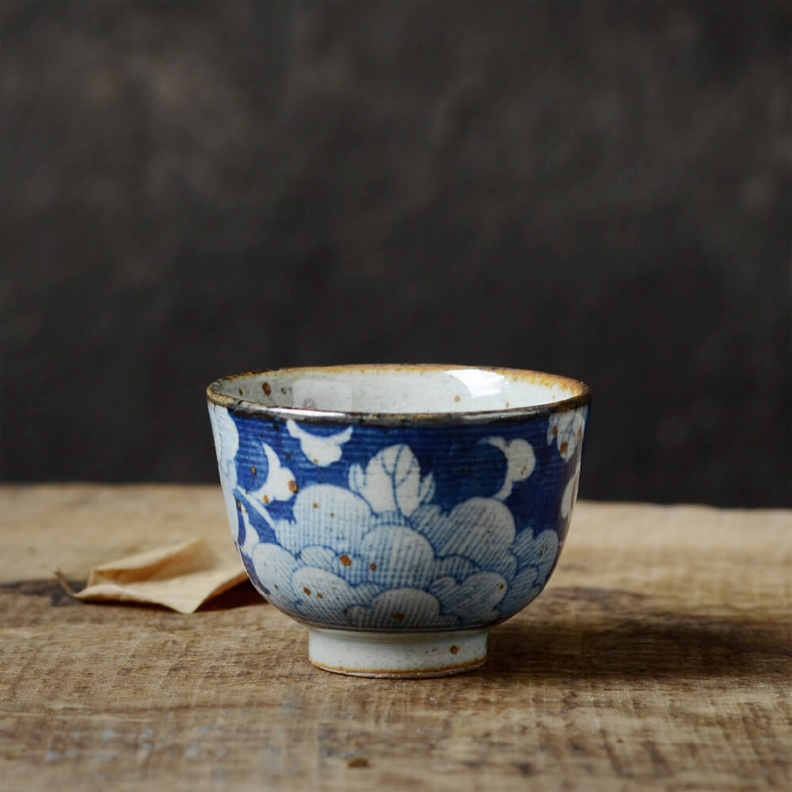 Japanese Vintage Blue and White Ceramic Teacup-5