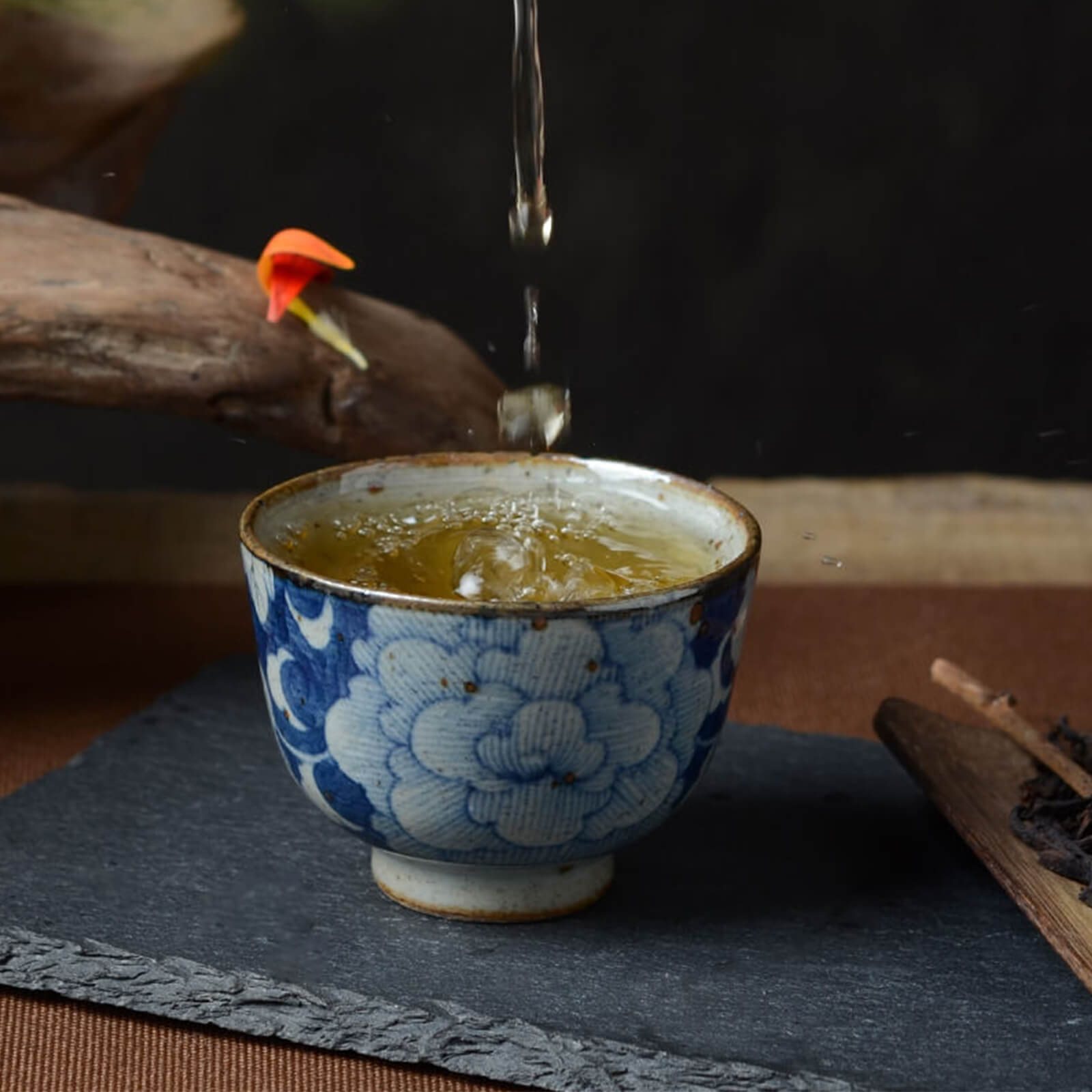 Japanese Vintage Blue and White Ceramic Teacup_1