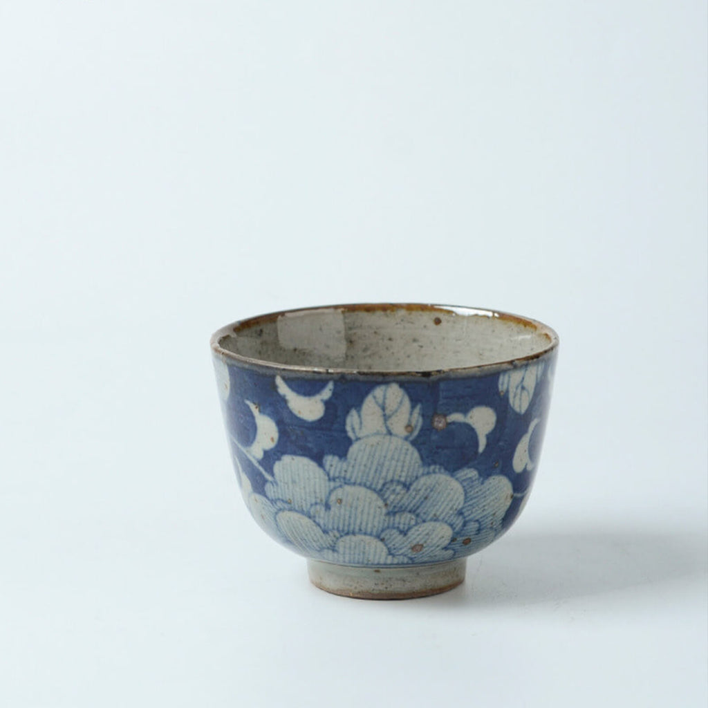 Japanese Vintage Blue and White Ceramic Teacup_2