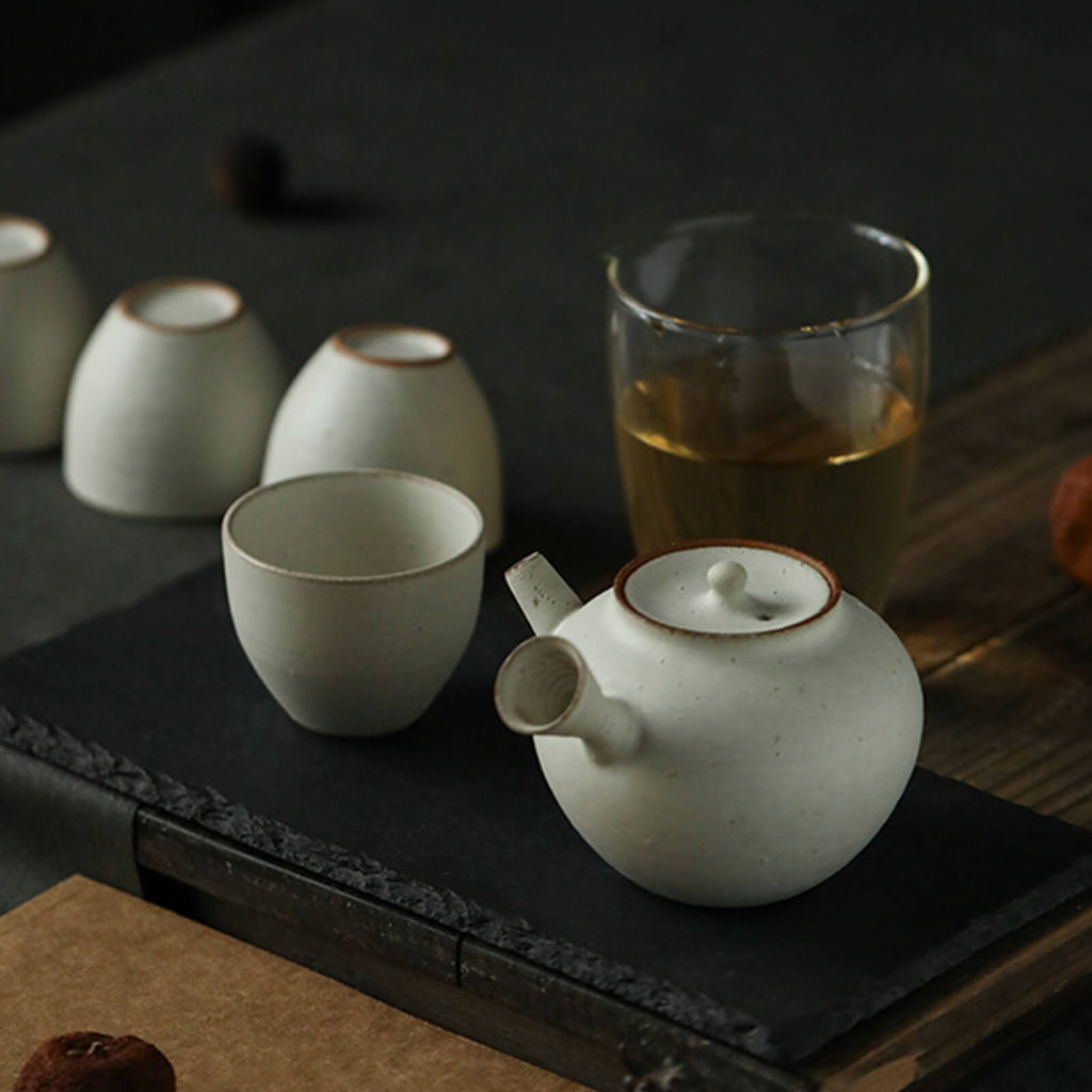 Japanese style simple wabi-sabi sidehandle Teapot_3