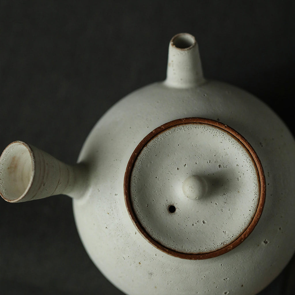 Japanese style simple wabi-sabi sidehandle Teapot_4
