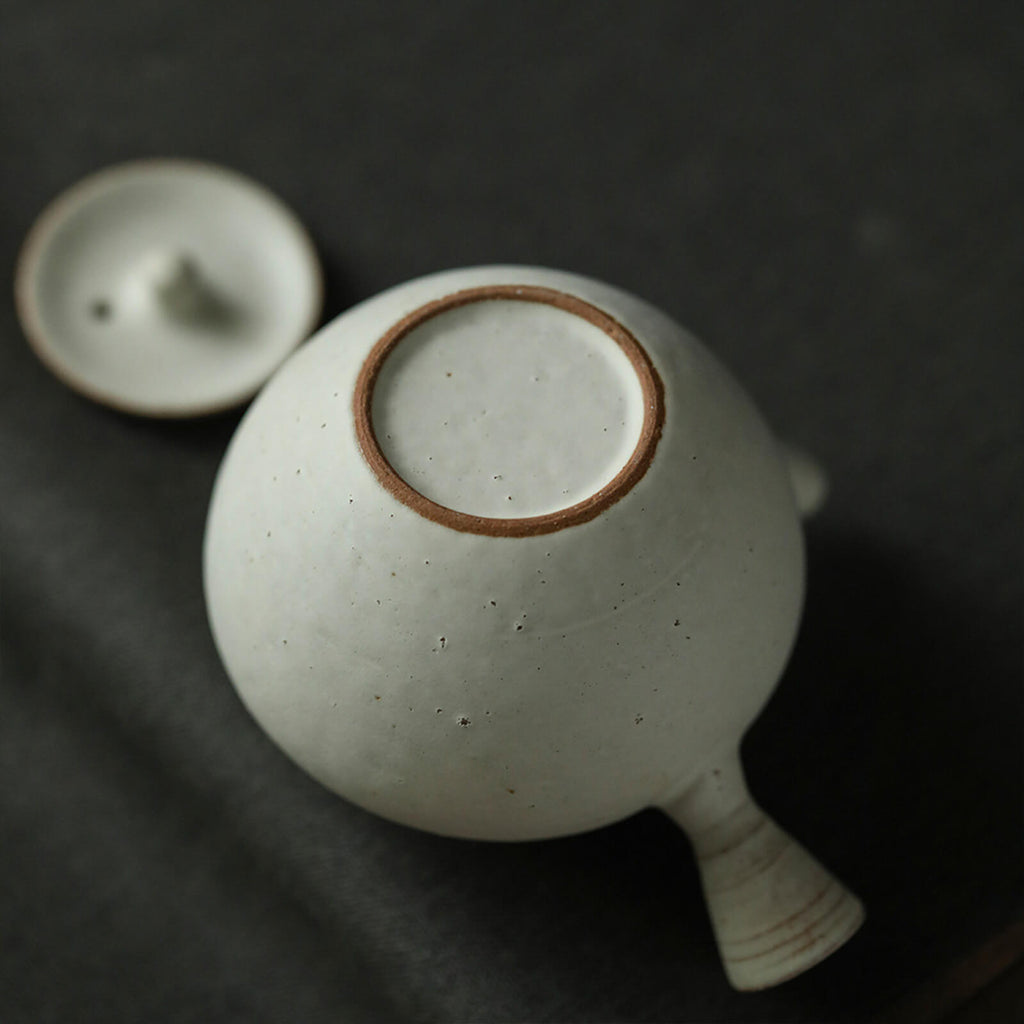 Japanese style simple wabi-sabi sidehandle Teapot_5