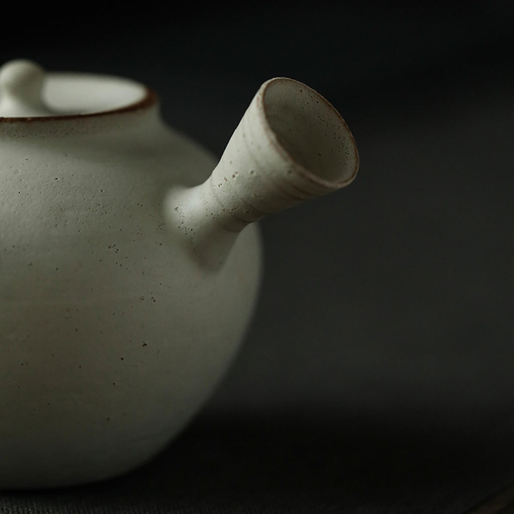Japanese style simple wabi-sabi sidehandle Teapot_6