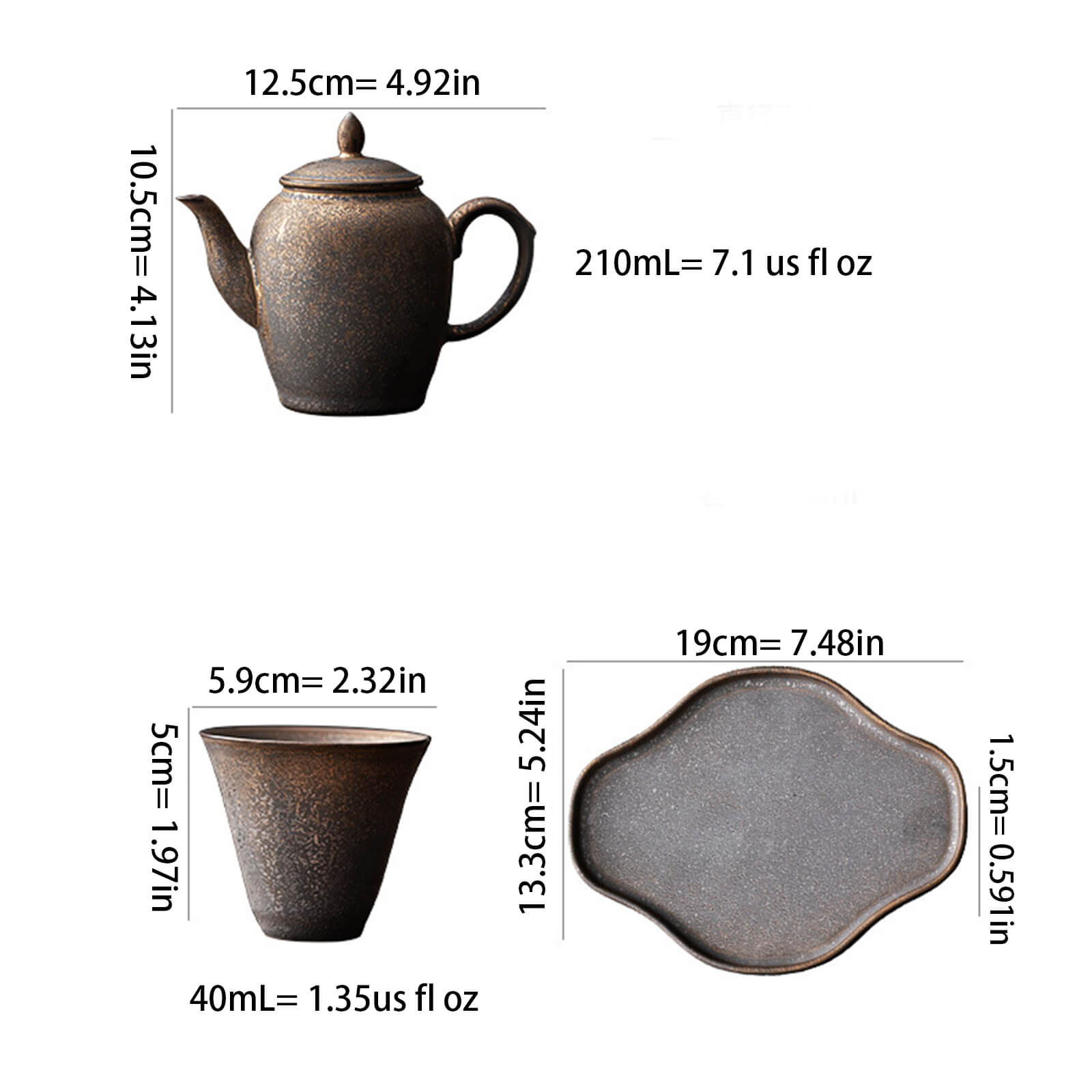 Retro and elegant ceramic tea set_SIZE