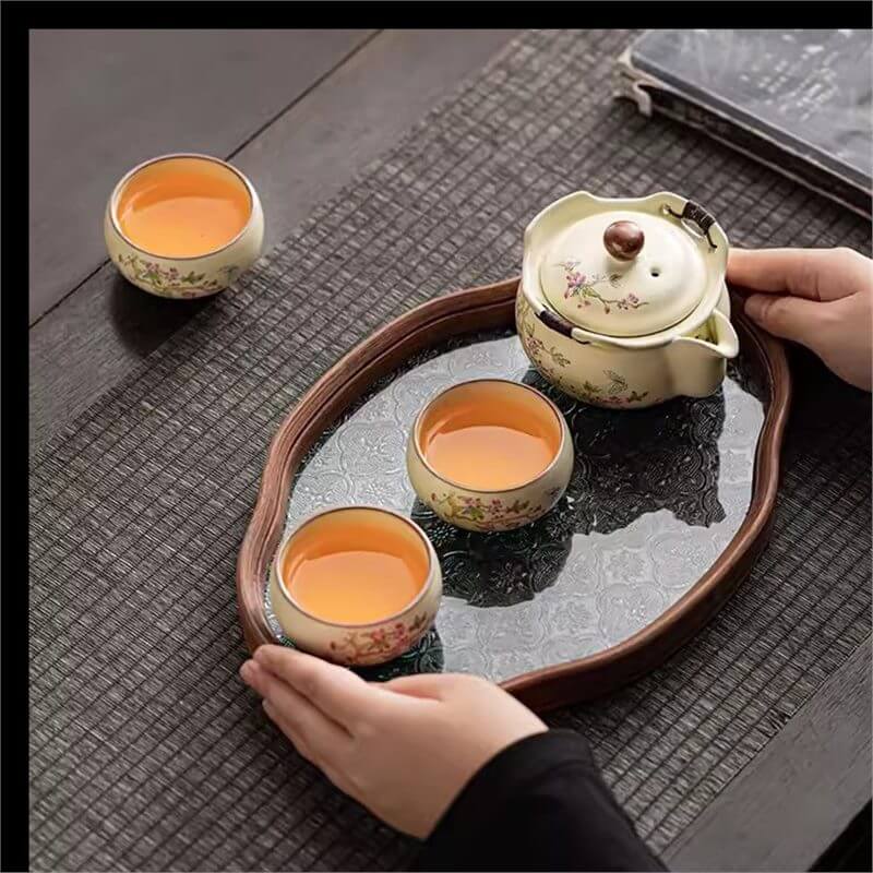 Hand Painted Japanese Tea Set – High-End Floral Teapot Set