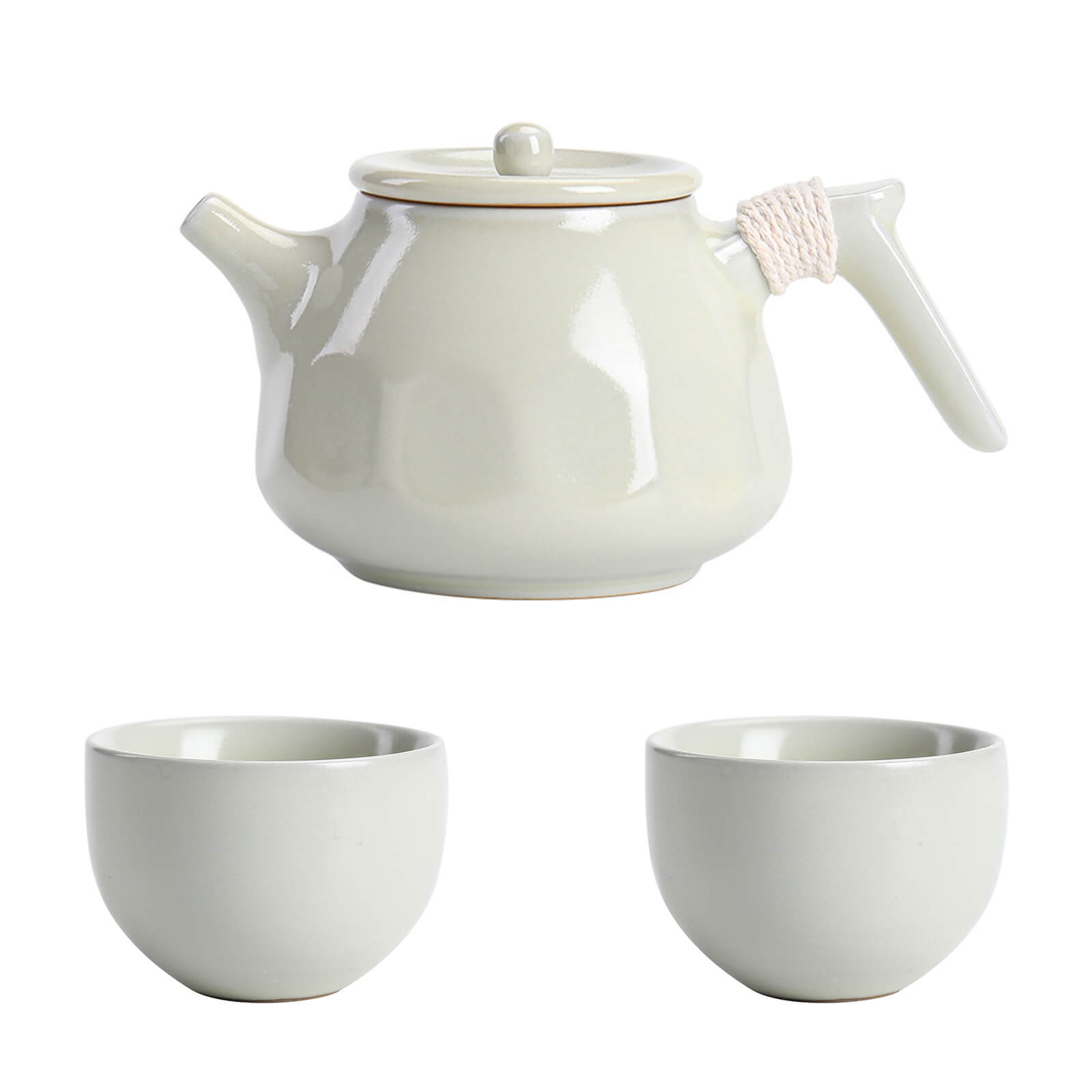 Minimalist Ceramic Side-Handle Teapot – Japanese Tea Set
