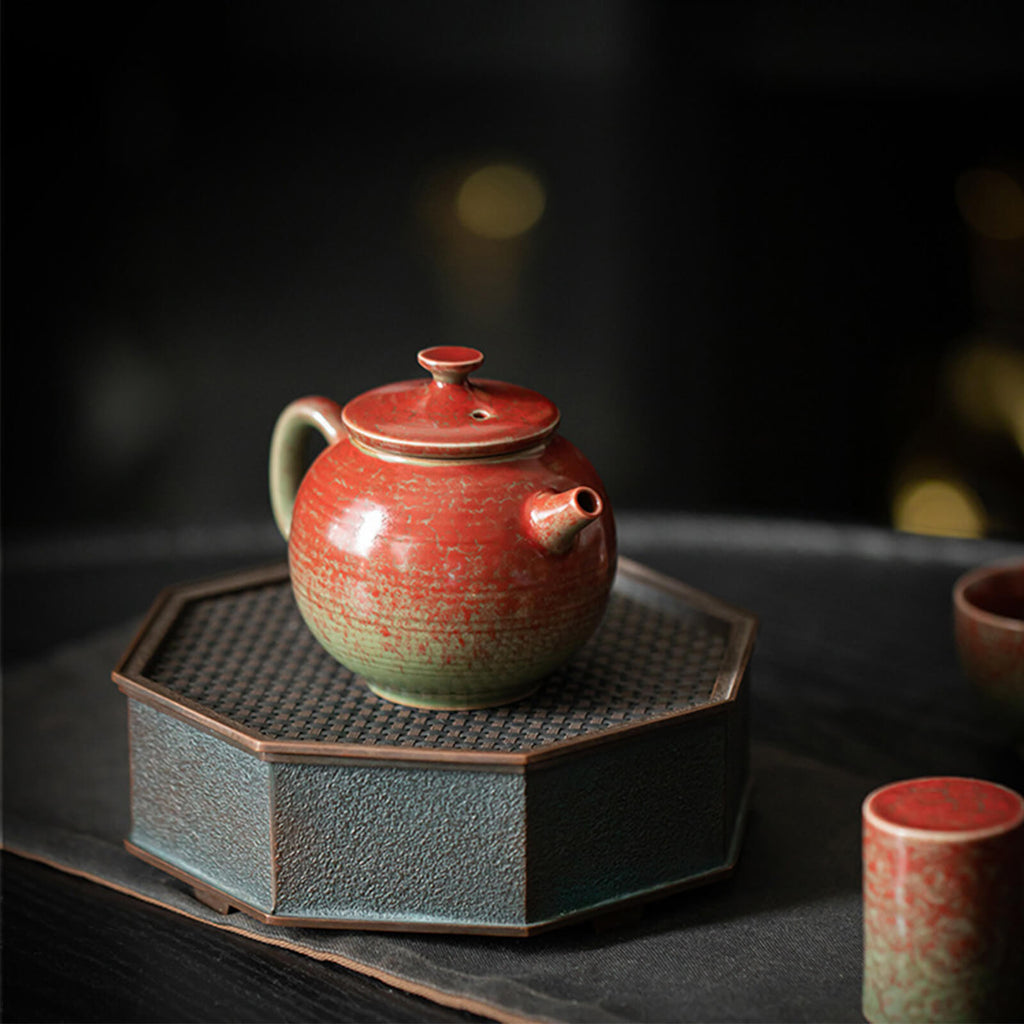 6OZ Small Red Ceramic Teapot – Japanese Tea Ceremony Set