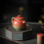 6OZ Small Red Ceramic Teapot – Japanese Tea Ceremony Set