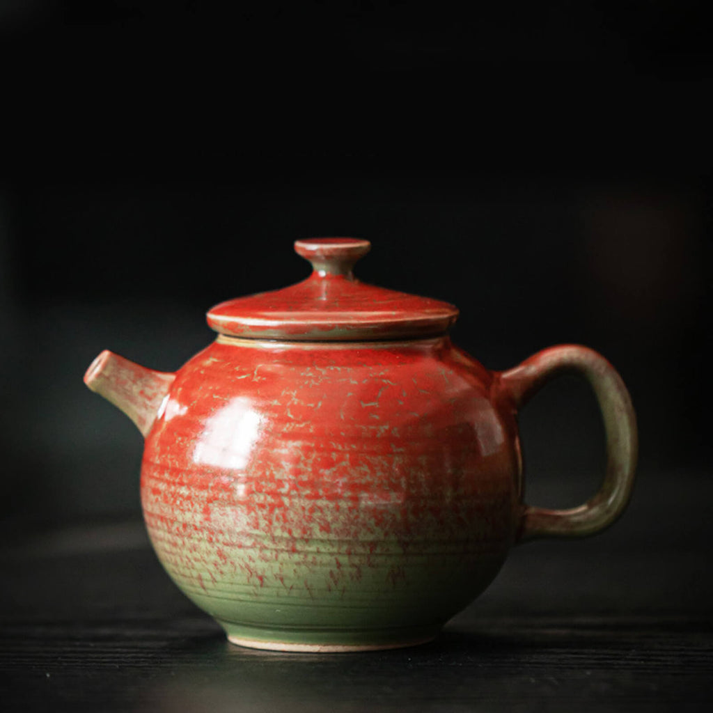 6OZ Small Red Ceramic Teapot – Japanese Tea Ceremony Set