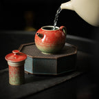 6OZ Small Red Ceramic Teapot – Japanese Tea Ceremony Set