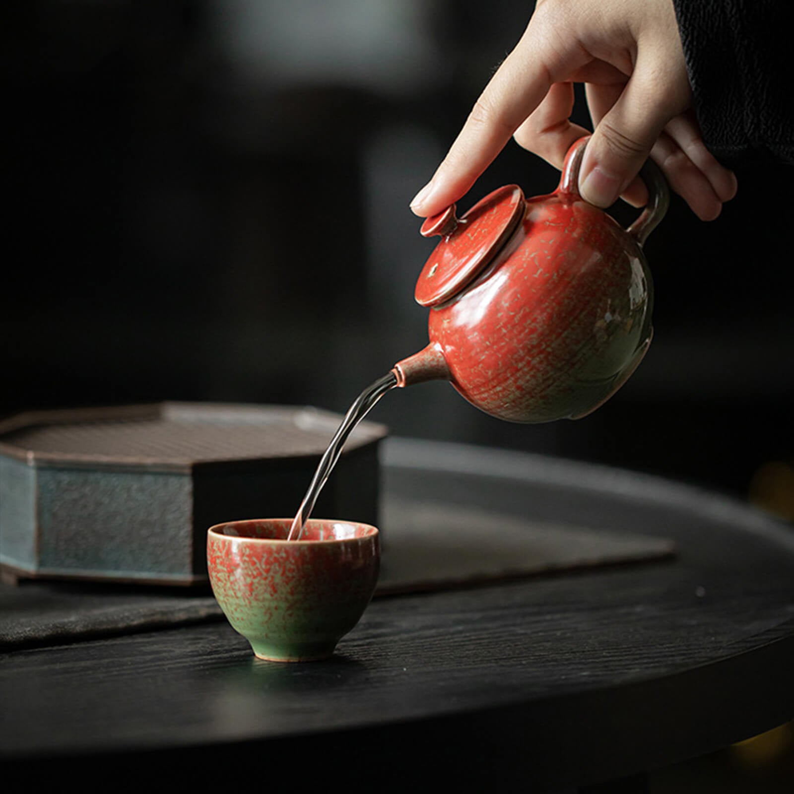 6OZ Small Red Ceramic Teapot – Japanese Tea Ceremony Set