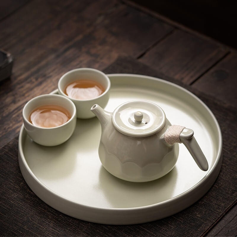 Minimalist Ceramic Side-Handle Teapot – Japanese Tea Set
