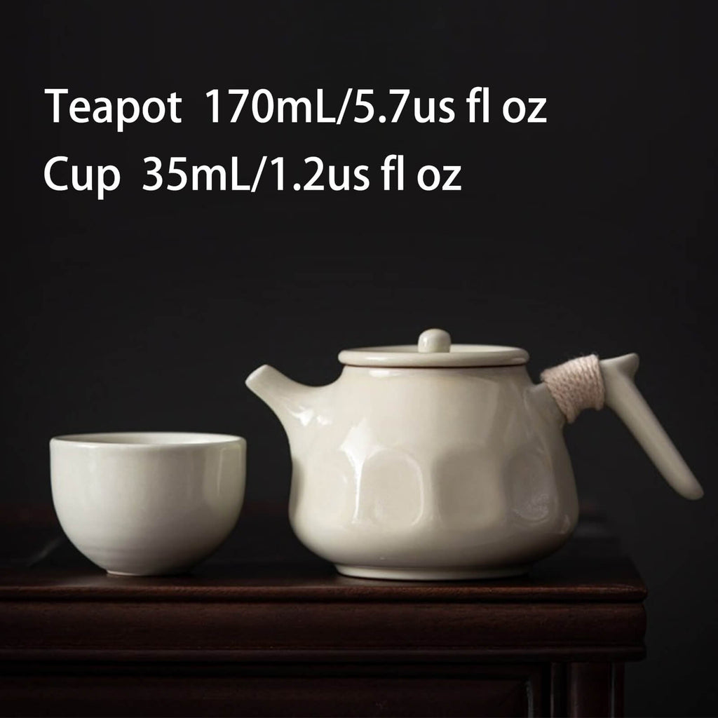 Minimalist Ceramic Side-Handle Teapot – Japanese Tea Set