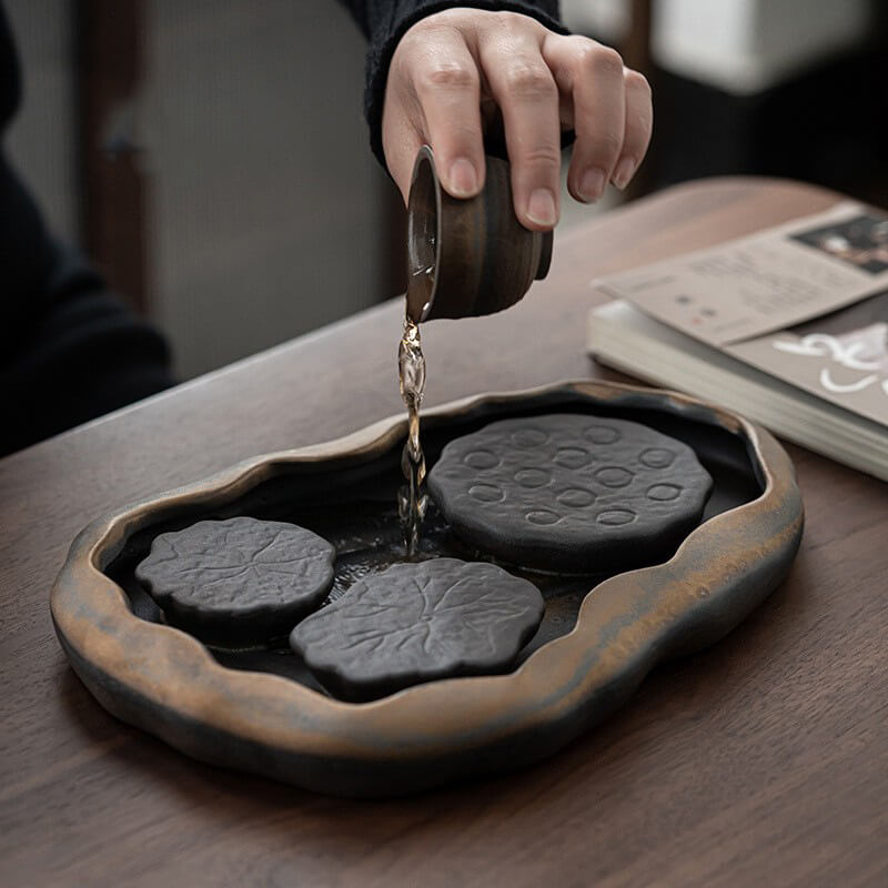 Japanese Tea Cup Set – Handcrafted Gold Minimalist Teapot Set