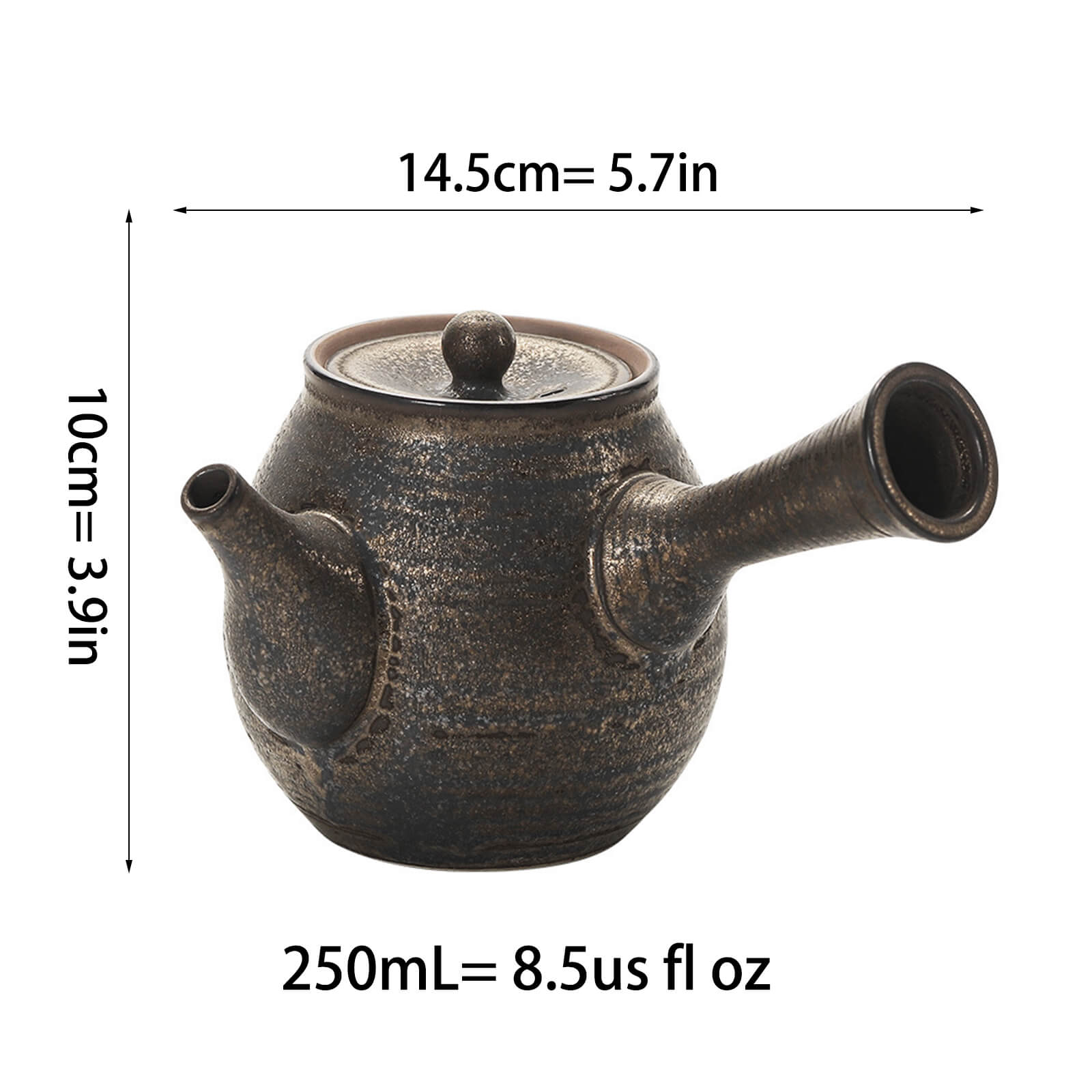 Tea Set Japanese – Handmade Rustic Gold Ceramic Teapot