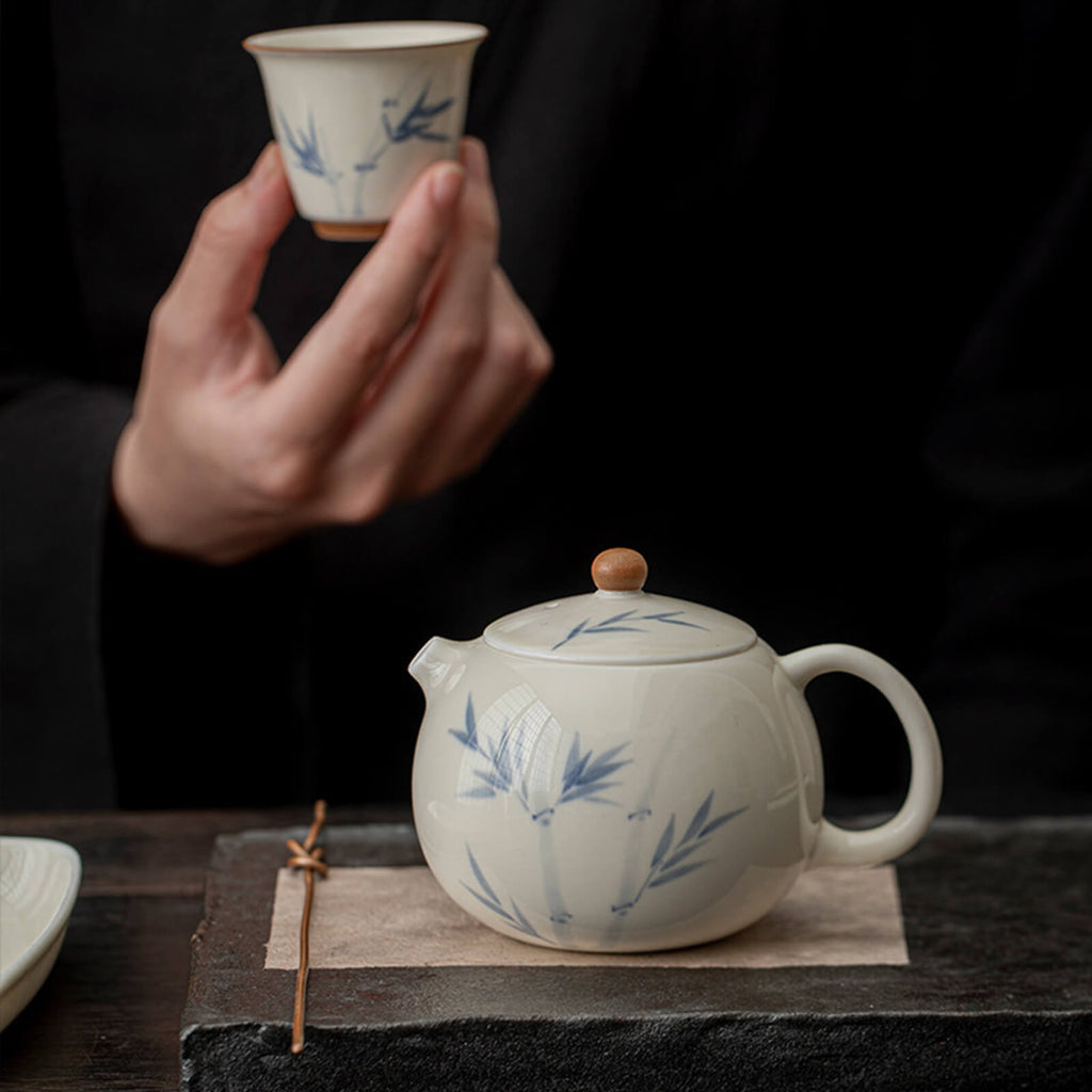 Traditional Japanese Tea Set – Hand-Painted Ceramic Teapot