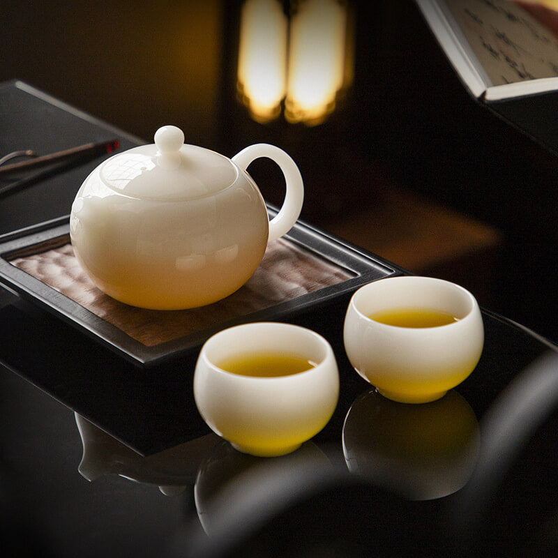 Japanese Tea Set Traditional – White Ceramic Teapot Set