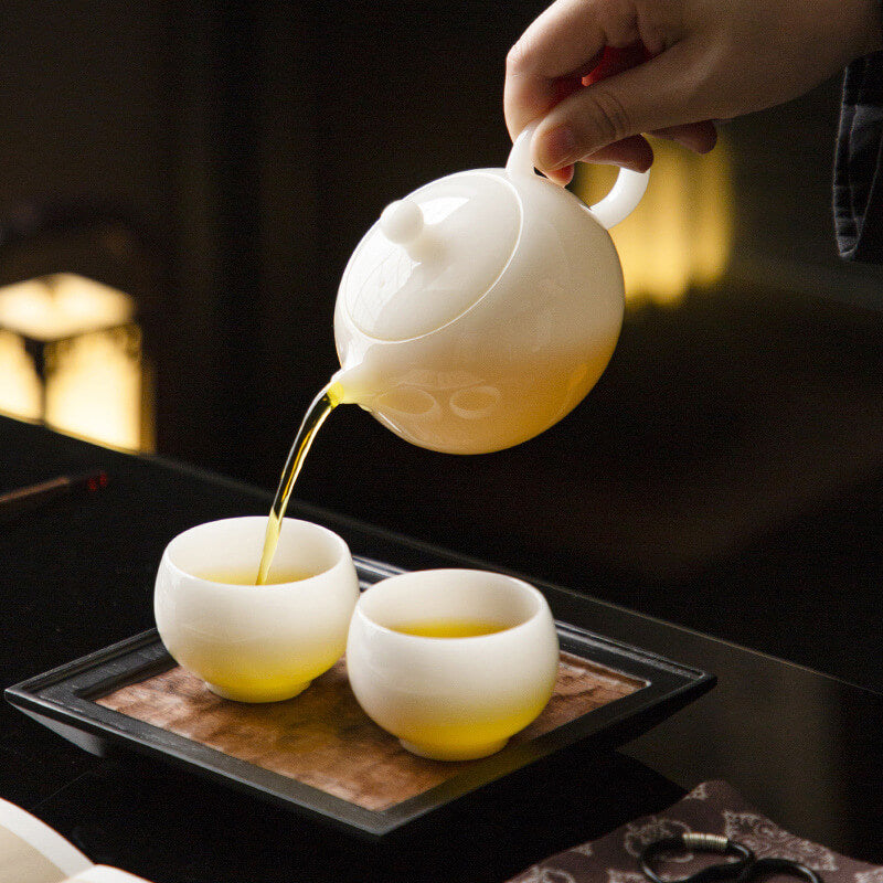 Japanese Tea Set Traditional – White Ceramic Teapot Set